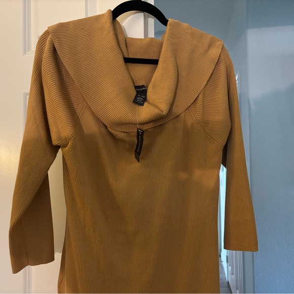 Ashley Stewart Mustard Long Sleeve Dress Sweater Dress - Picture 10 of 12
